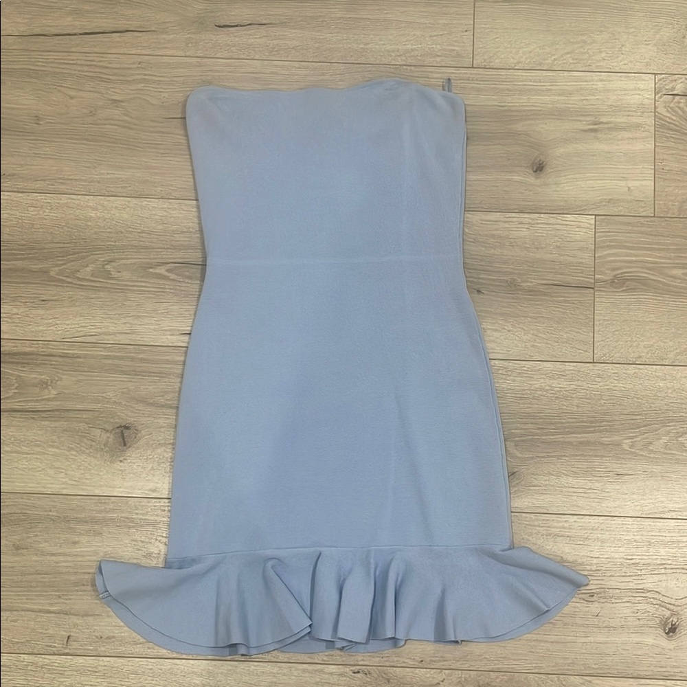 Elegant Blue Strapless Dress